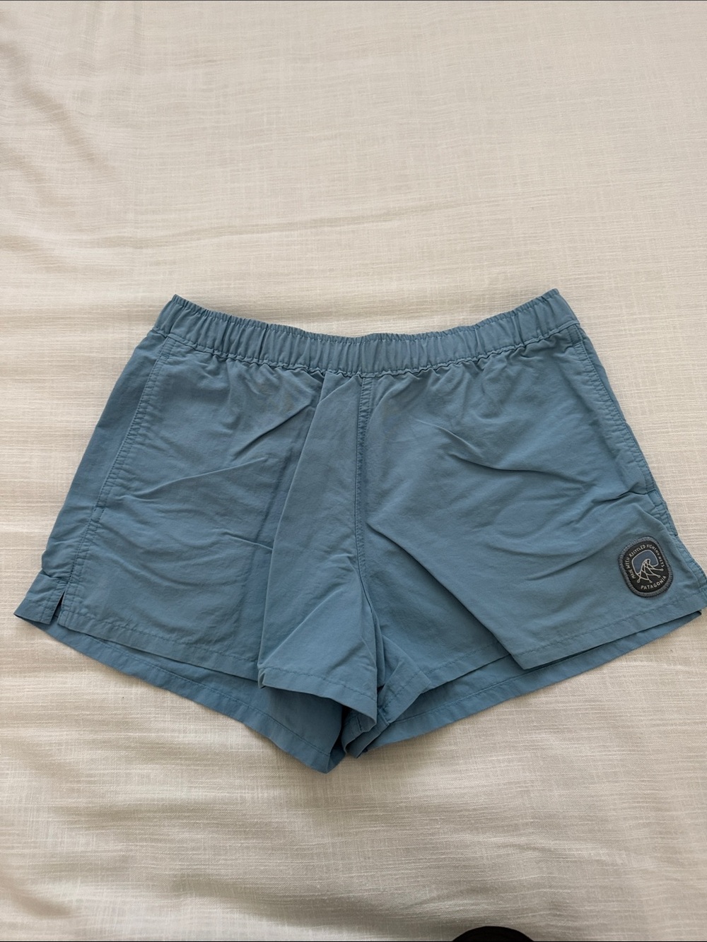 Patagonia Dusty Blue Elastic-Waist Athletic Shorts